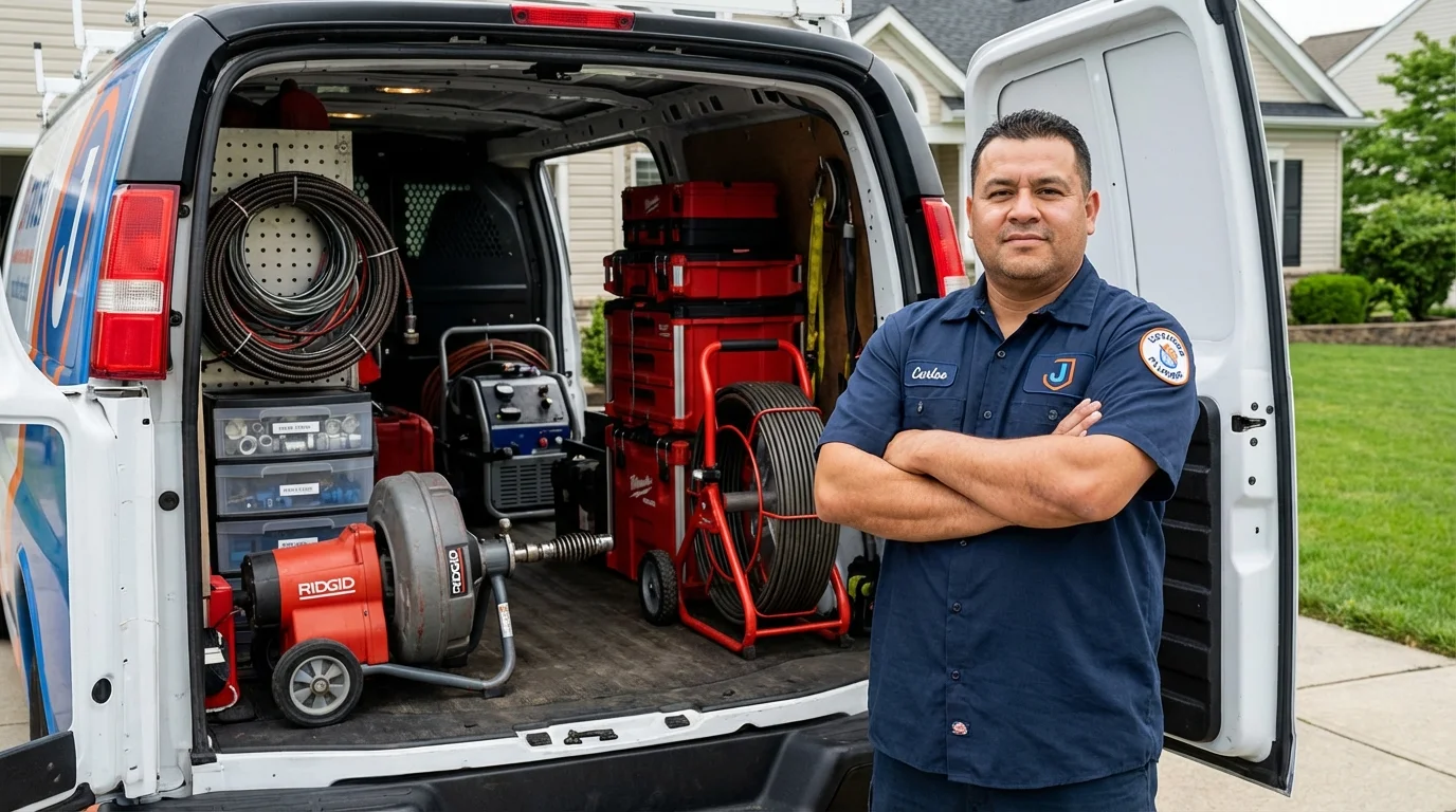 Professional drain cleaning equipment and Johns Plumbing LLC plumber in Unicoi