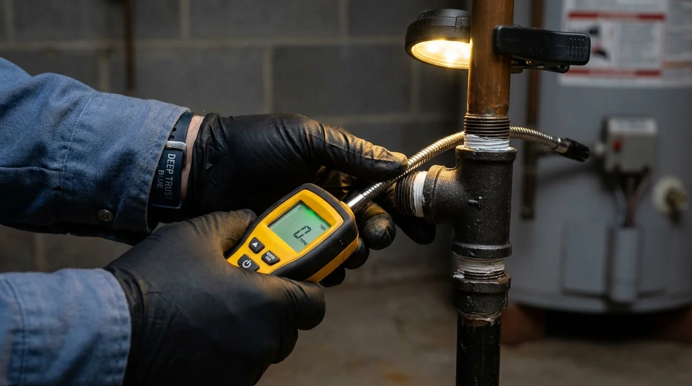 Gas leak detection with electronic sniffer by Johns Plumbing LLC in Unicoi